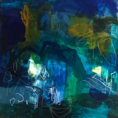 The ocean has its silent caves - Abstract Art by Felicity O'Connor